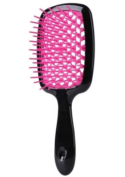 Расческа для волос продувная Super Brush Черно-розовая, 20 см