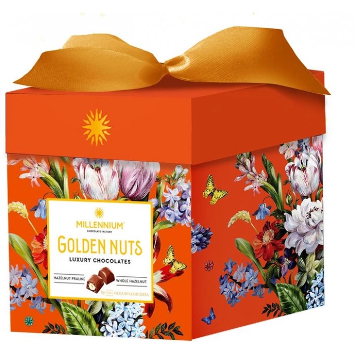 Конфеты Millennium Golden Nut с Начинкой и Целыми орехами, 150 г - 