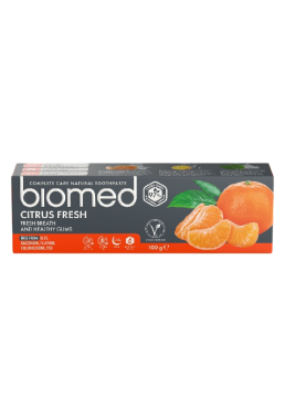 Зубная паста BioMed Citrus Fresh антибактериальная для свежести дыхания и укрепления эмали, 100 г
