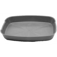 Туалет для котов без сетки, 36.5х27.5х5 см (серый)