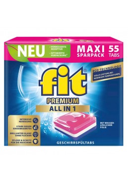 Таблетки для посудомоечных машин Fit Premium All in 1, 55 шт