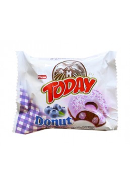Пончик бісквітний чорничний Elvan TODAY DONUT BLUEBERRY, 50 г