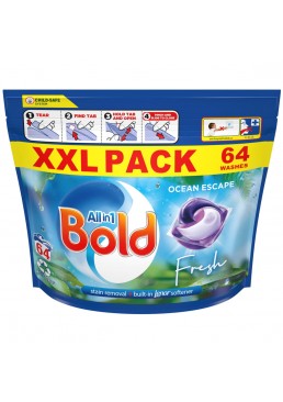 Універсальні капсули для прання Bold All in 1 Pods Ocean Escape, 64 шт