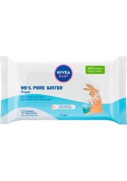 Биоразлагаемые влажные салфетки для детей Nivea 99% Pure Water, 57 шт