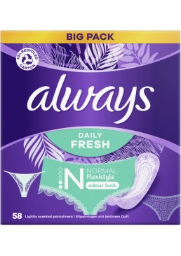 Ежедневные прокладки Always Daily Fresh Normal Flexistyle, 58 шт