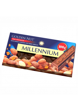 Шоколад Millennium Golden Nut молочний з мигдалем та курагою, 100 г 