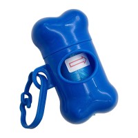 Диспенсер с пакетами для выгула собак (синий)