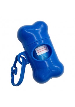 Диспенсер с пакетами для выгула собак (синий)