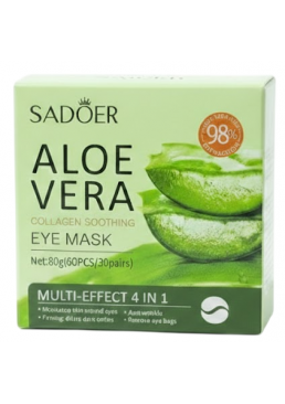 Гидрогелевые патчи для глаз Sadoer Aloe Collagen Soothing Eye Mask с Алоэ и Коллагеном, 60 шт 