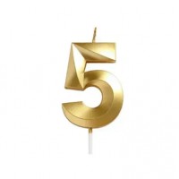 Свеча цифра "5" для торта, 4.5 см (золото) Свеча цифра "5" для торта, 4.5 см (золото)