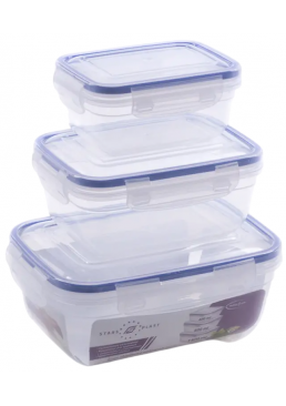 Набор прямоугольных герметичных контейнеров StarsPlast 94071, 3 шт. (400, 800, 1400 мл)