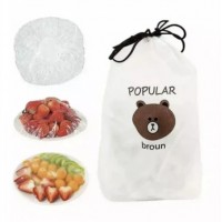 Полиэтиленовые пакеты-крышки на резинках для продуктов, 100 шт