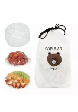 Полиэтиленовые пакеты-крышки на резинках для продуктов, 100 шт