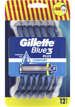 Одноразовые бритвенные станки Gillette Blue 3 Comfort, 12 шт