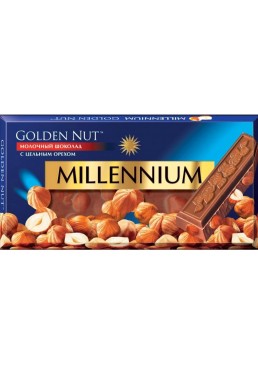 Молочный шоколад Millennium Golden Nut с лесными орехами, 100г