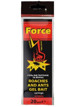 Гель-шприц Force от тараканов и муравьев, 20 мл