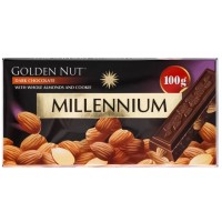 Шоколад чорний Millennium Golden Nut  з мигдалем, 100 г