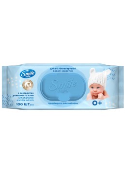 Детские влажные салфетки Smile Baby с экстрактом ромашки и алоэ, 100 шт 