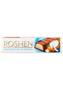Батончик Roshen молочно-шоколадний Мигдаль-кокос, 38г