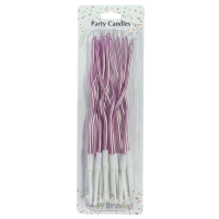 Набір свічок для торта "Хвиля", 12 шт х 15 см (рожевий)