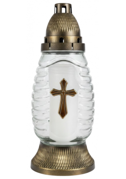 Лампадка скляна "Хрест" L543, 27 см