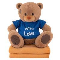 М'яка іграшка з пледом усередині Ведмедик плюшевий "З любов'ю" (коричневий)