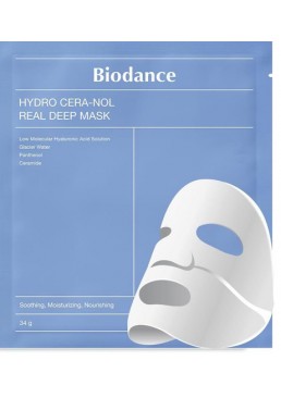 Гидрогелевая маска для лица Biodance Hydro Cera-Nol Real Deep Sheet Mask с церамидами и пантенолом, 34 г