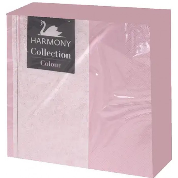 Серветки столові Harmony Світло-рожеві 3-х шарові, 20 шт (812986) - 