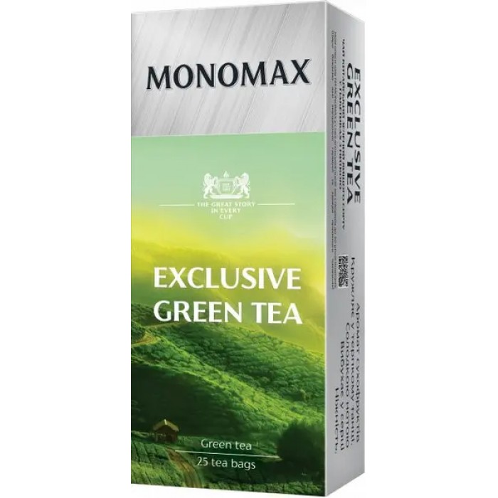 Чай зеленый байховый МОНОМАХ Exclusive Green Tea в пакетиках, 25 шт - 