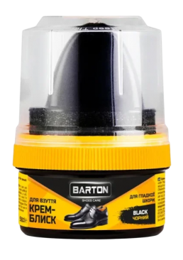 Крем-блиск для взуття з аплікатором Barton чорний, 50 мл