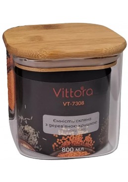 Ємність Vittora Банка для сипучих скляна VT-7308, 800 мл