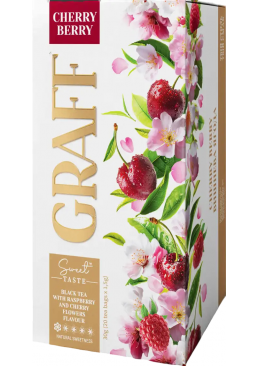 Чай чорний Graff Cherry Berry "Вишнева ягода" з ароматом квітів малини та вишні, 20 шт x 1.5 г