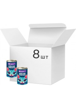 Корм вологий для дорослих котів М'ясна Миска шматочки в соусі з індичкою, 8 шт х 415 г