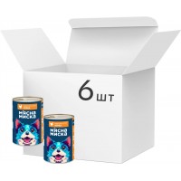 Влажный корм для взрослых собак Мясная Миска кусочки в соусе с курицей, 6 шт х 1.24 кг