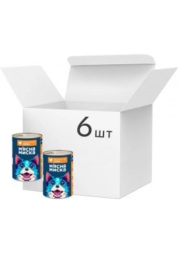 Влажный корм для взрослых собак Мясная Миска кусочки в соусе с курицей, 6 шт х 1.24 кг