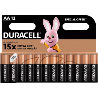 Пальчикові лужні батарейки Duracell AA LR06 MN1500, 12 шт