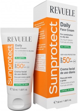 Ежедневный крем для лица для комбинированной и жирной кожи Revuele  Sunprotect SPF 50+, 50 мл