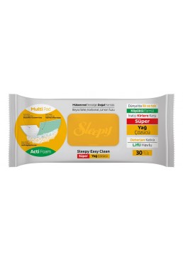 Вологі серветки ТМ SLEEPY Easy Clean з активною піною проти жиру для кухні, 30 шт