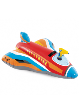 Надувной матрас-плот с водным пистолетом Intex 57531 "Самолет", 117х104 см (красный)