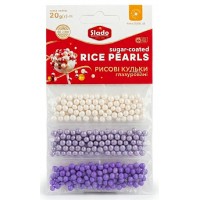 Рисові кульки глазуровані Slado рожево-біло-лавандовий мікс, 20 г