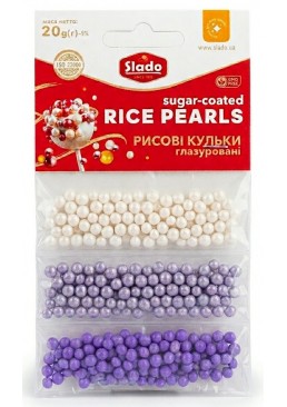 Рисовые шарики глазированные Slado розово-бело-лавандовый микс, 20 г