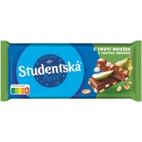Шоколад молочный Studentska с арахисом, желейными кусочками и кусочками груши, 170 г