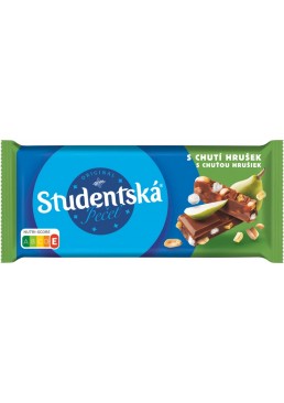 Шоколад молочний Studentska з арахісом, желейними шматочками і шматочками груші, 170 г