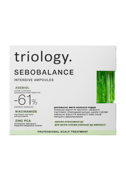Балансировачная сыворотка в ампулах Triology. Sebobalance Intensive Ampoules для кожи головы склонной к жирности, 20 шт х 5 мл