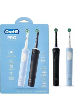 Набор электрических зубных щеток Oral-B Braun Vitality Pro D103, 2 шт (черная + голубая)