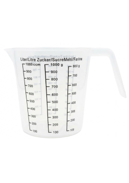 Прозрачный мерный стакан, 1 л