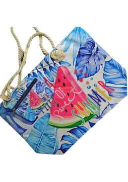 Пляжная сумка "Арбуз SUMMER" с косметичкой, 58х39х18 см 