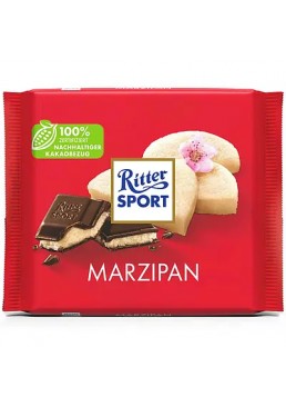 Шоколад чёрный Ritter Sport с марципаном, 100 г 