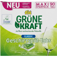 Таблетки Fit Green Power Classic Tabs для оптимальной эффективности мытья посуды, 90 шт