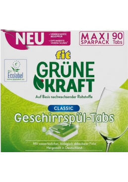 Таблетки Fit Green Power Classic Tabs для оптимальної ефективності миття посуду, 90 шт
